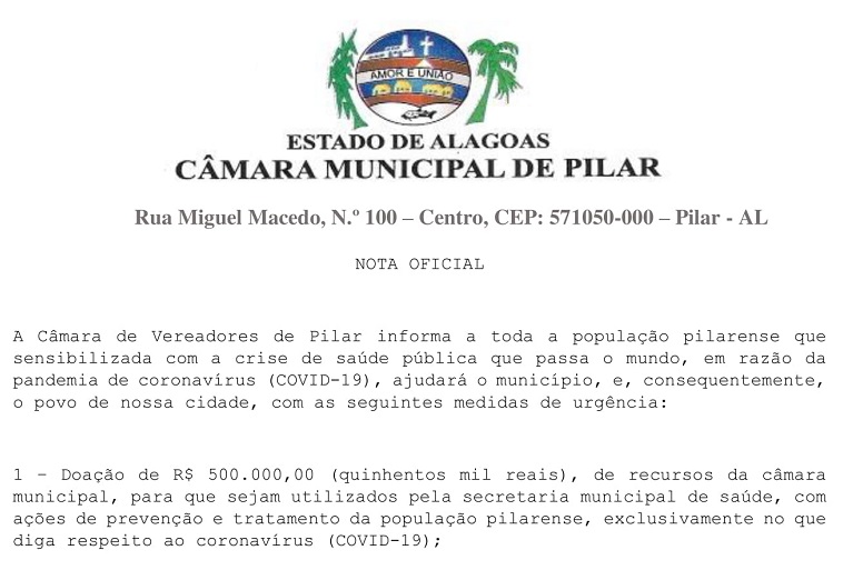 NOTA OFICIAL - COVID19